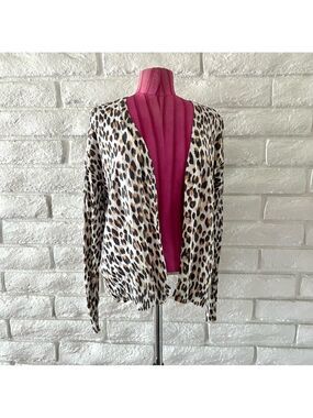 LOFT Cardigan Sweater Animal Print Small S-18